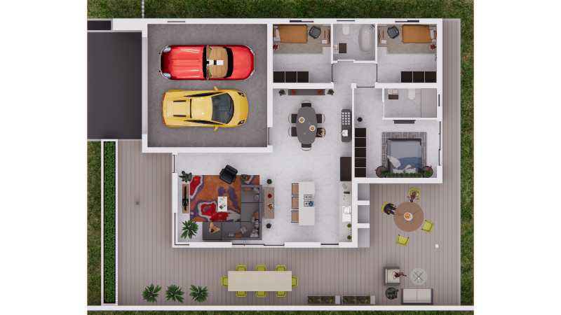 16-Three Bed Unit 3D Plan_1 16-Three Bed Unit 3D Plan_1