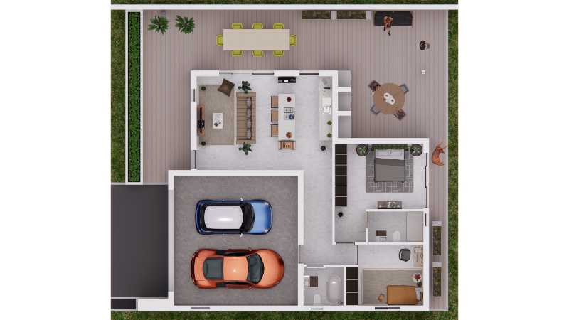 7-Two Bed Unit 3D Plan_1 7-Two Bed Unit 3D Plan_1